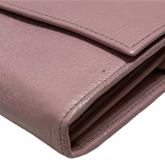 Auth FURLA - Light Pink Leather Long Wallet - Picture 4 of 7